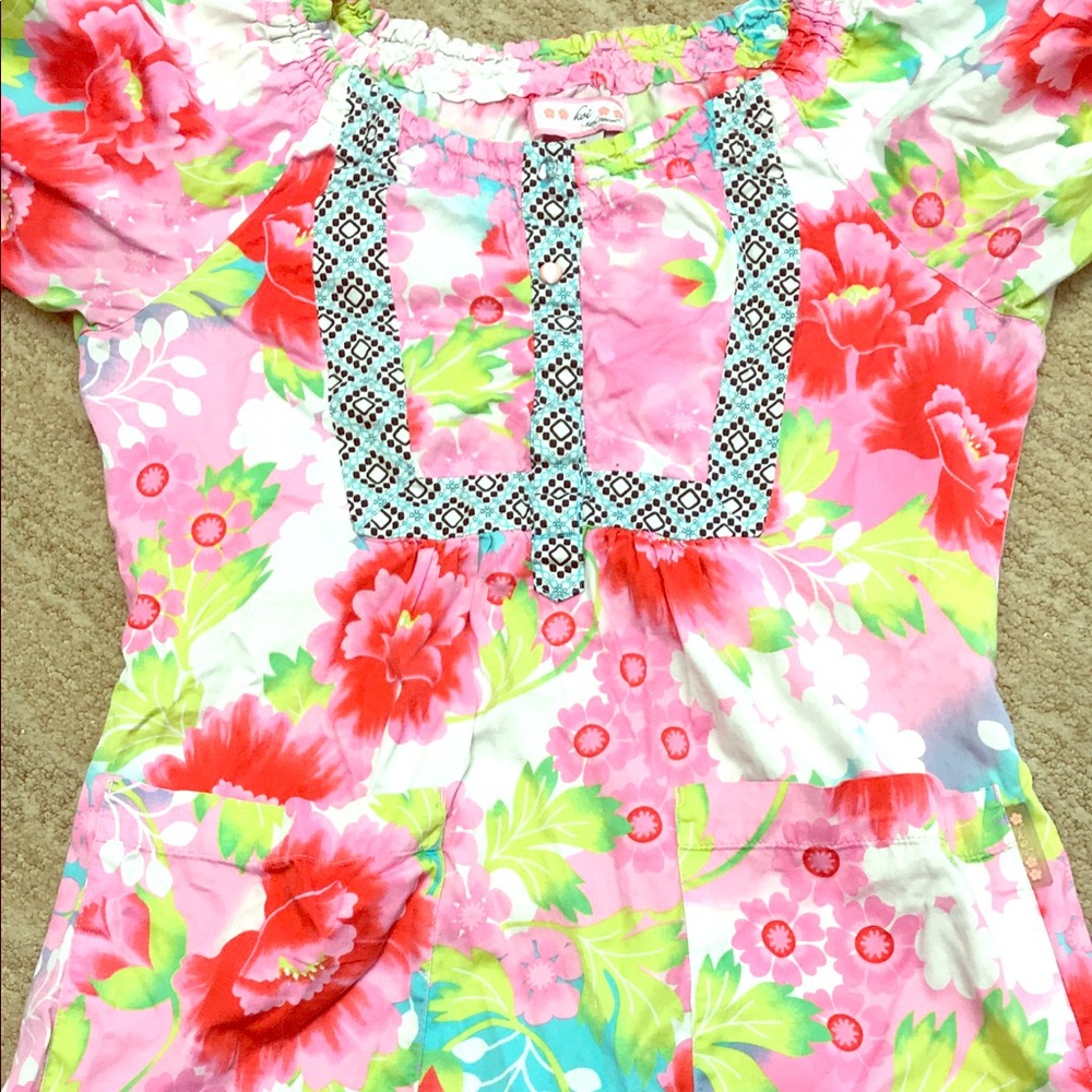 Koi nursing scrub top